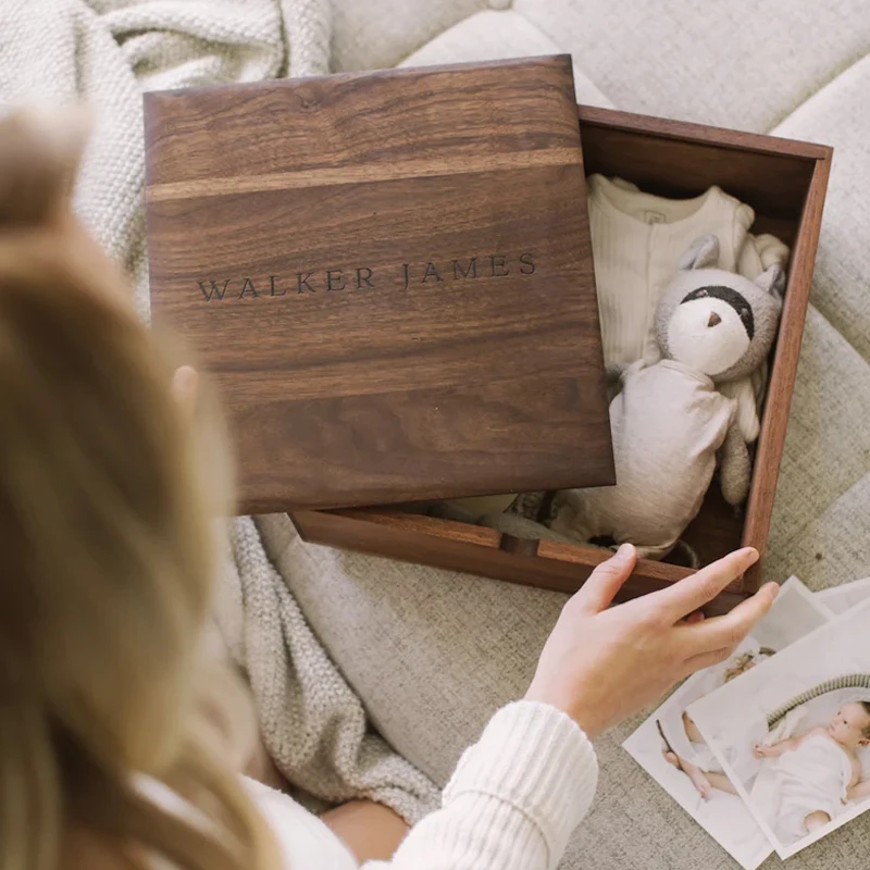 Vietnam unfinished wholesale wooden luxury box with sliding lid wooden photo boxes small wooden box as modern house decor