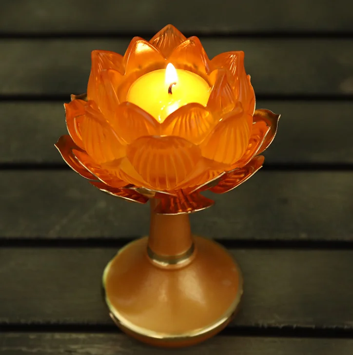 
Liuli Flower Candle Holder For Buddha 