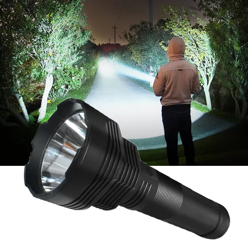 Power bank long range 1500m zoomable 10000 lumen waterproof rechargeable usb led tactical torch light outdoor flashlight