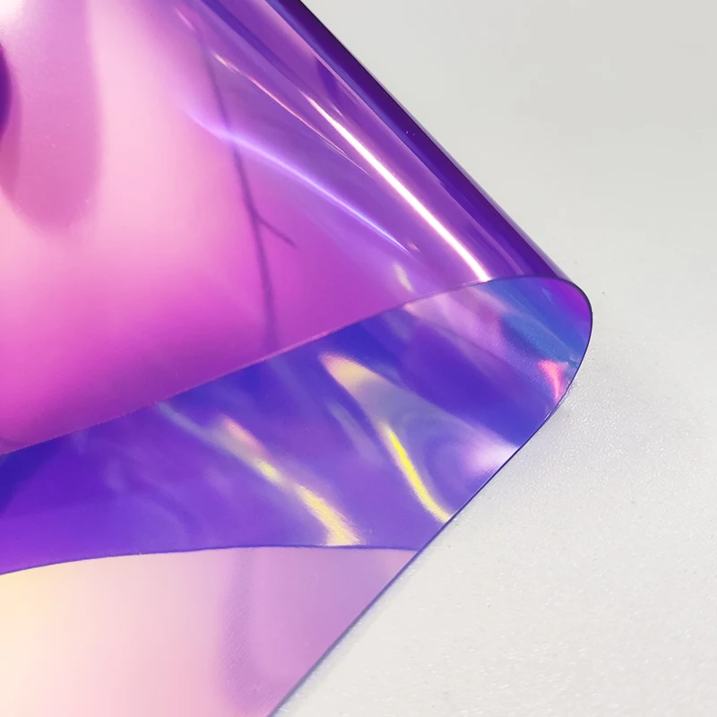 wholesale holographic rainbow tpu cosmetic bag film  tpu durable transparent holographic film