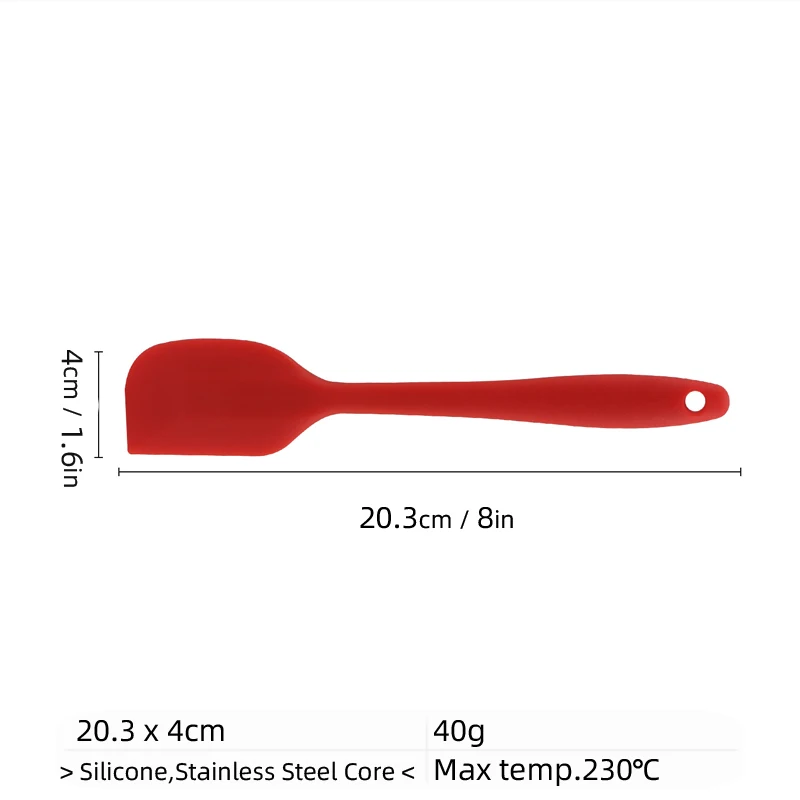 Small Silicone with Stainless Steel Core Spatulas Heat Resistant Non-Stick Scraper Baking Cooking Tools silicone kitchen spatula