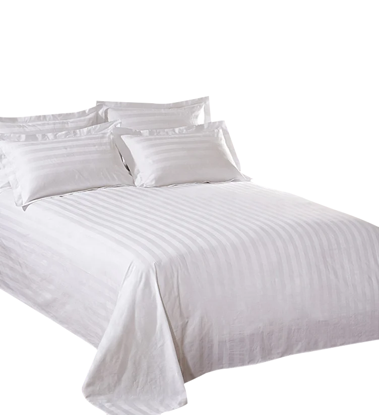 Cheap Hotel Luxury Hotel Designs Satin Stripe 100 Cotton Bedding  Sheet Bulk Sale White Double Bed Sheet Set