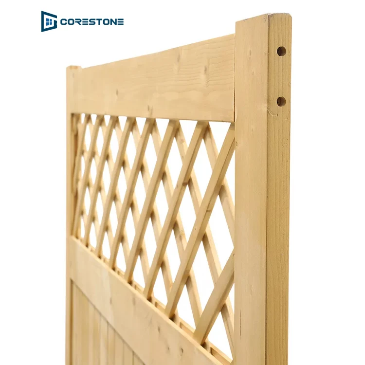 Lattice Top Wooden Garden Gate Pressure Treated Timber Pine Door Pedestrian Gate