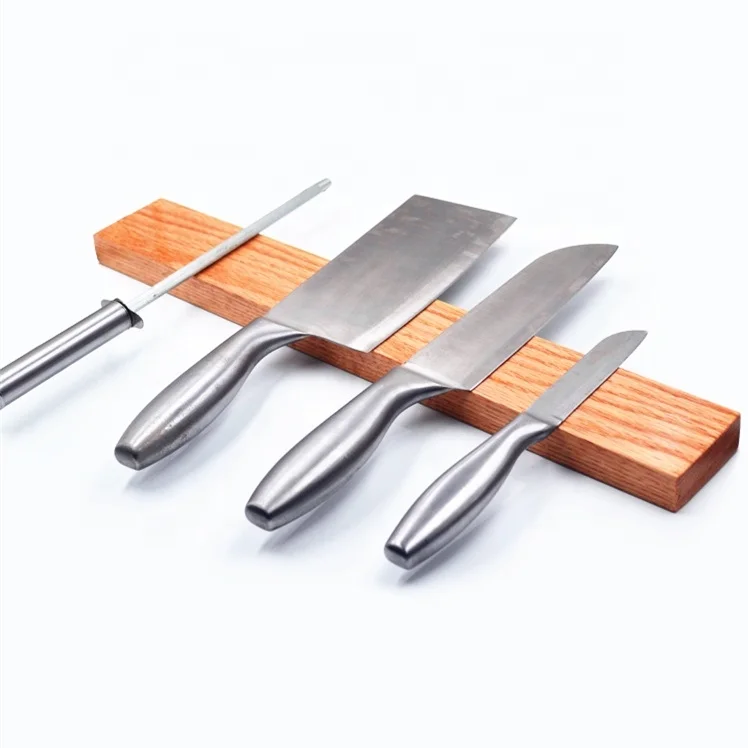 Оптовая продажа с завода, деревянный магнитный держатель для ножей по низкой цене