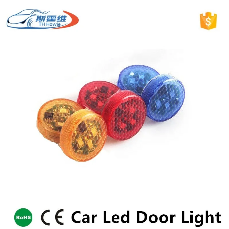 Car Led Door Open Strobe Warning Light 3 Leds Anti Rear-end Collision Safety Lamp Wireless Magnetic Induction Flash Signal Light