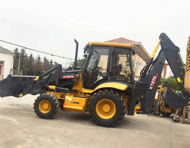 XCMG Официальный 4x4 погрузчик с обратной лопатой XT870 китайский 2 5 тонный мини-экскаватор 1m3 ведро