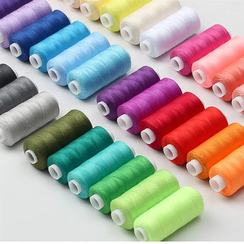 6 Colors/Set Yarn Sewing Thread Roll Machine Hand Embroidery 400 Yard Each Spool 100% Polyester Durable For Home Sewing Kit