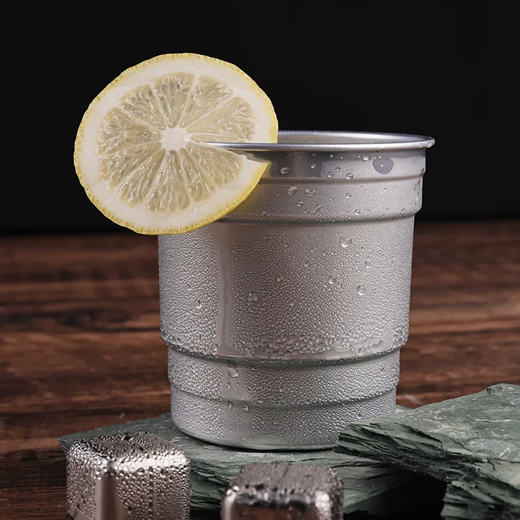 Whosale 2024 New Design Ultra-Thin Lightweight Sturdy Recyclable Disposable Ball Cup Aluminum Coffee Mug