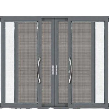 Aluminium alloy anti-mosquito design tempered glass sliding door balcony door exterior door with mosquito net