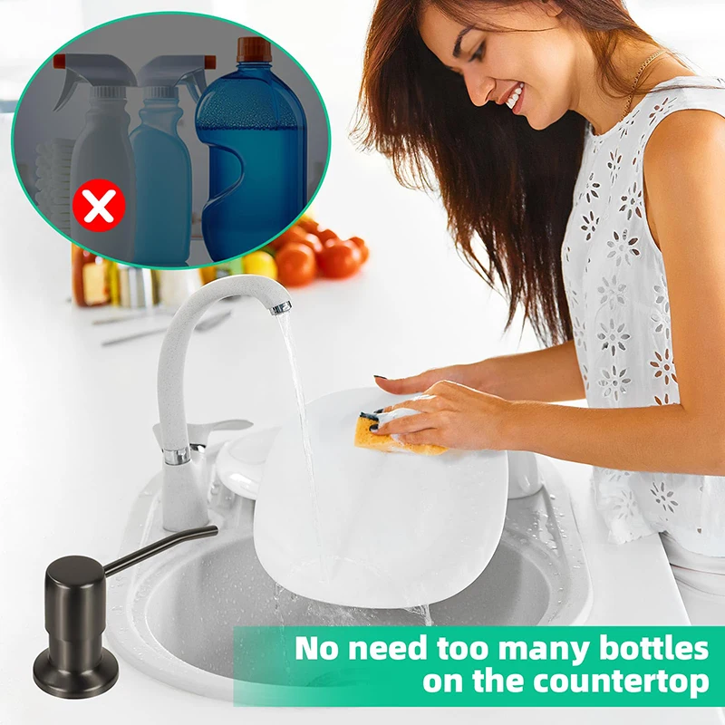 Kitchen Accessories Stainless Steel Pump Head Lotion Dispenser Stainless Steel Sink Soap Dispenser