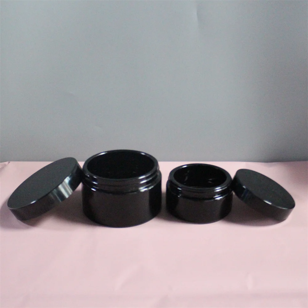 5ml 10ml 15g 30g 50g 60g 100g 120g 200g 250g 500g width mouth UV black dark violet bottle glass jar with screw lid