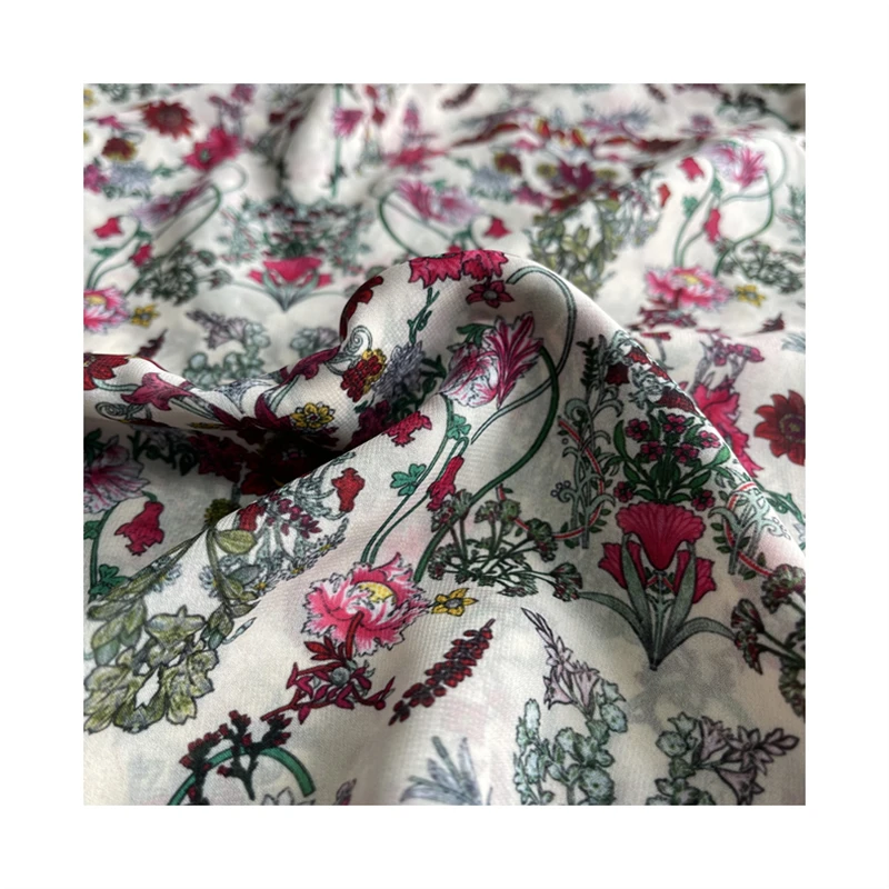 custom digital printed chiffon polyester velvet fabric for garment