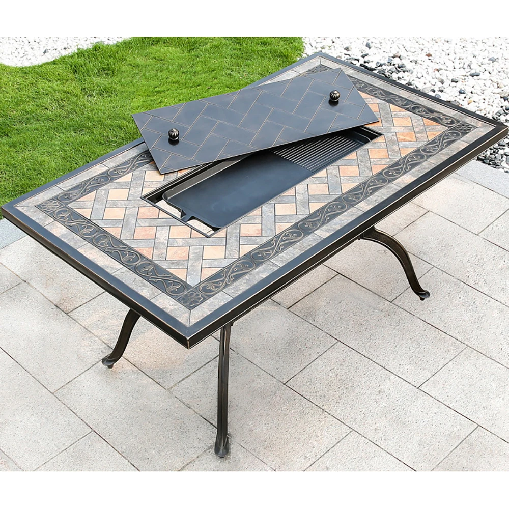 Aluminum Die Casting Ceramic Grill Table  Barbecue Electric Grill Table