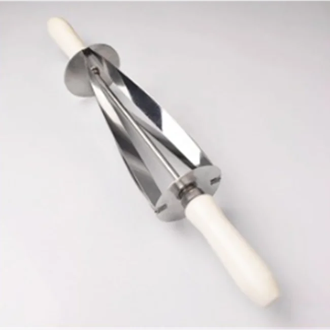 BAKEST Croissant Bread Roller Cutter Stainless Steel Maker Roller Knife Plastic Handle for Triple Slice Pastry Croissant Cutter