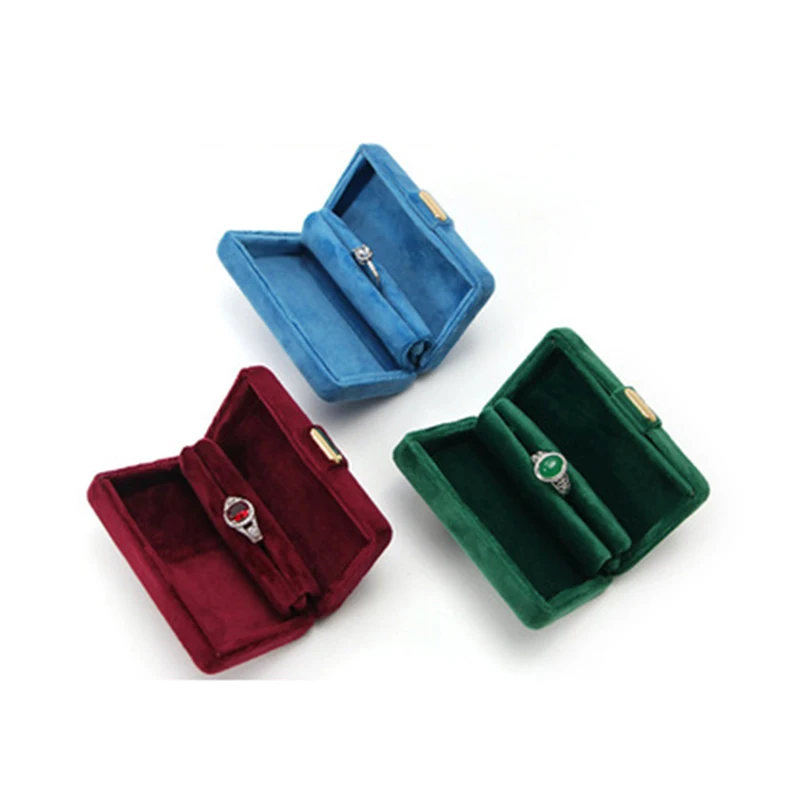 Customized Retro Classic Luxury Ring Packaging Jewelry Box Jewellery Ring Box Coated High Quality Velvet