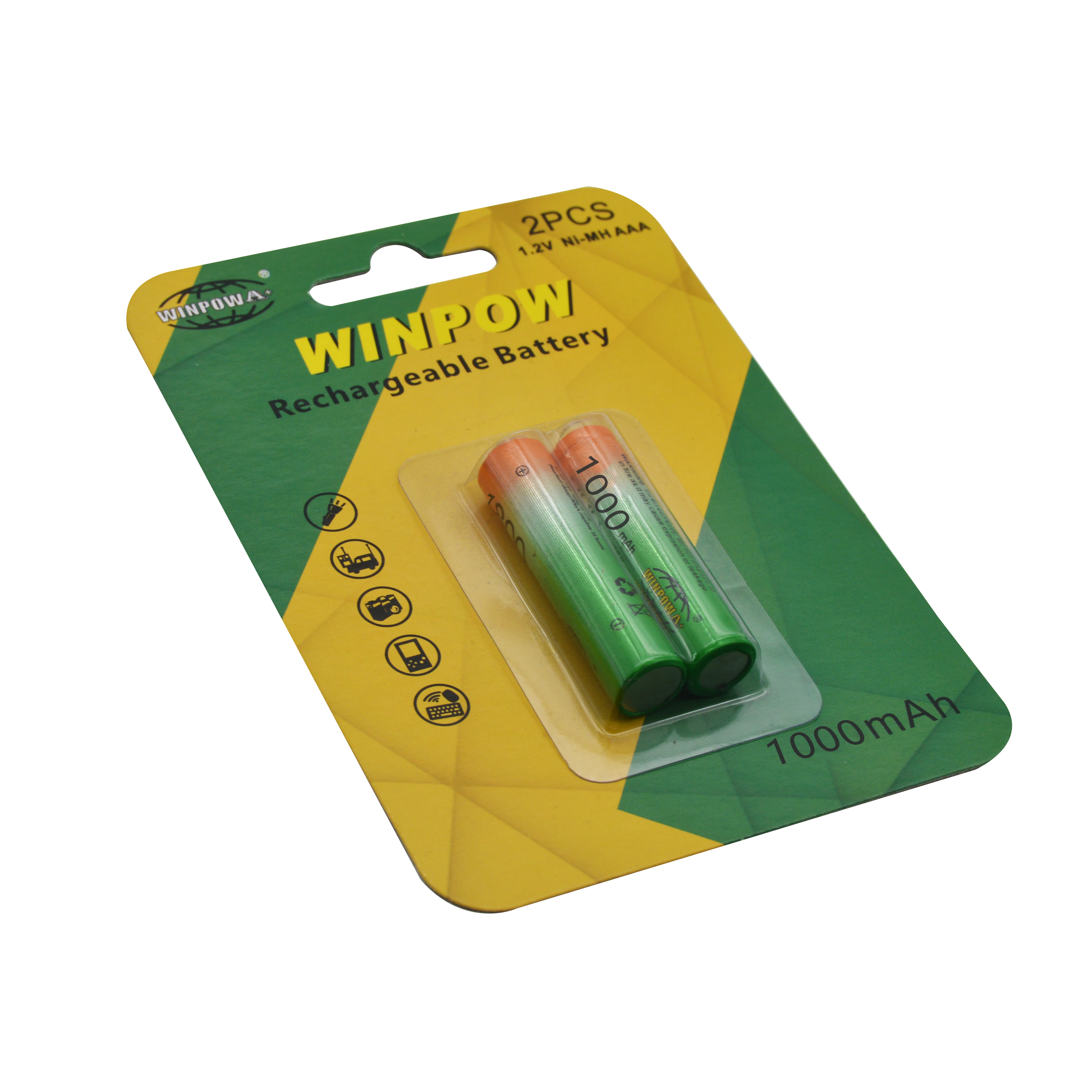 1.2V rechargeable battery Nimh Battery Pack  800-1100mAh 1.2v  AAA size No.7 battery