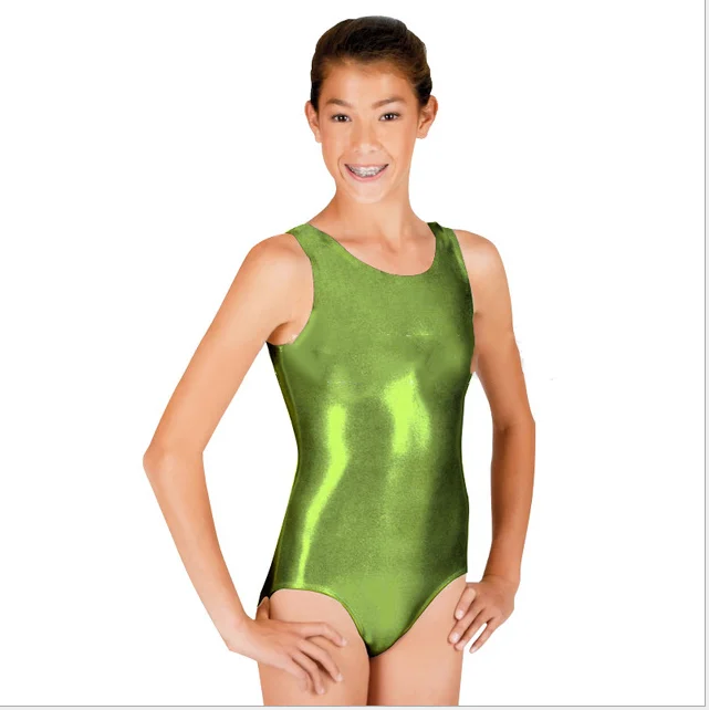 Женский красный купальник с металлическим блеском, танцевальный купальник без рукавов из спандекса для взрослых, боди для выступлений на сцене