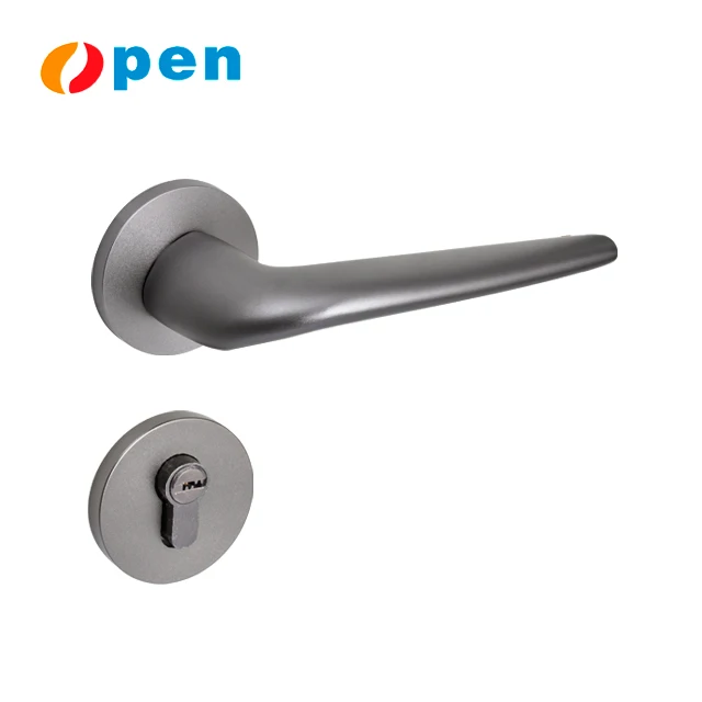 Hotel room Stainless Steel door handle grey/black design door lock set factory wholesale custom door handle