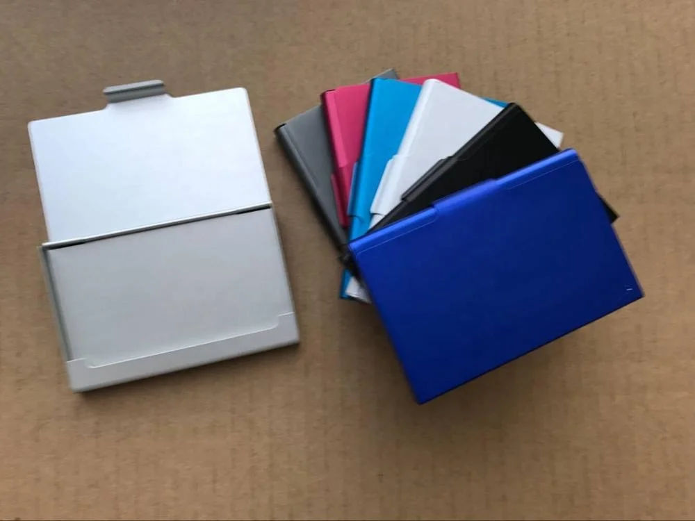 Custom aluminum business card holder