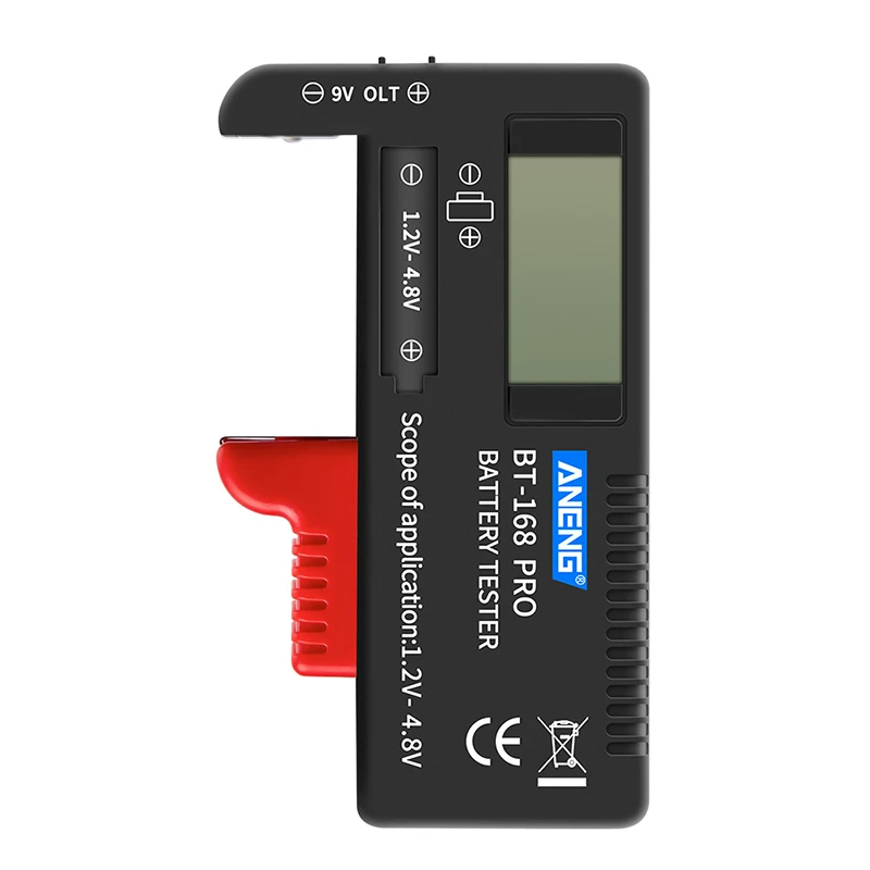 BT-168 PRO Batteries Tester Digital Capacity Universal Button For Lithium 9V 3.7V 1.5V Cell Batteries Tester