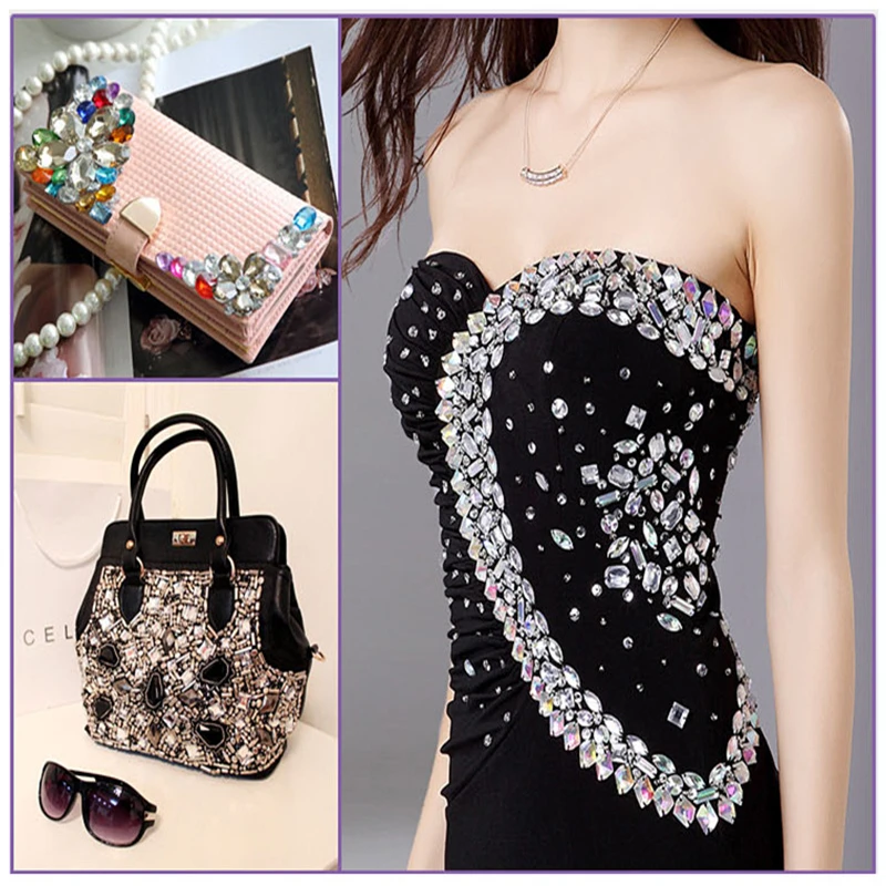 SZ Pear Drop Sew - on K9 Rhinestones Crystal Rhinestones Two Holes Diamond Flat Back Glass Rhinestones For Dress decoration