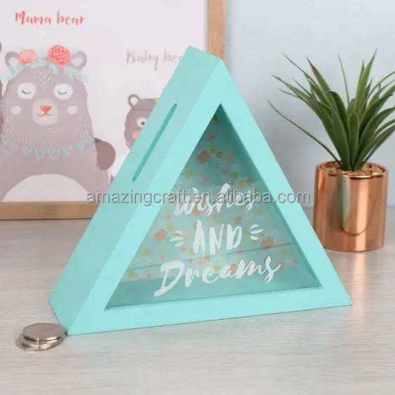 Clear Varnished Wood Photo Frame Box Picture Shadow Box with Hanger Hole