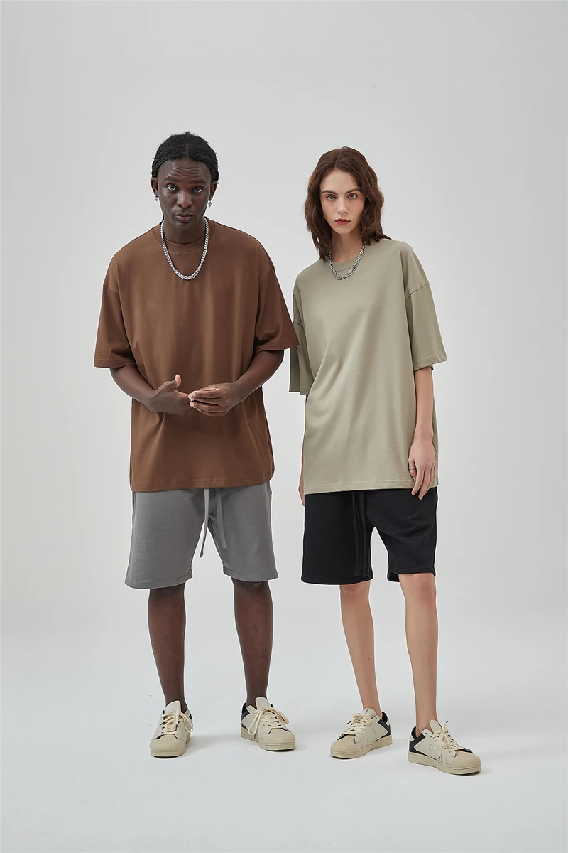 men and woman custom wholesale bulk oversize oversized cotton t-shirt  blank t-shirts man t shirt 2024 New