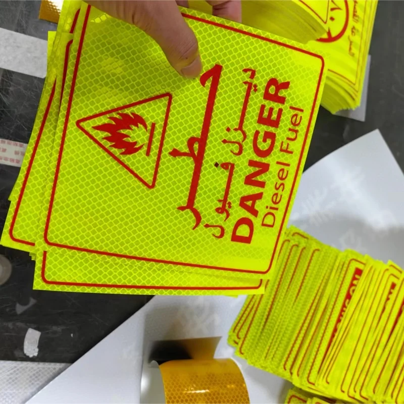 High Intensity Danger Long Vehicle Speed Limited Saudi Arabic Reflective Sticker Honeycomb Truck Trailer Reflective Stickers
