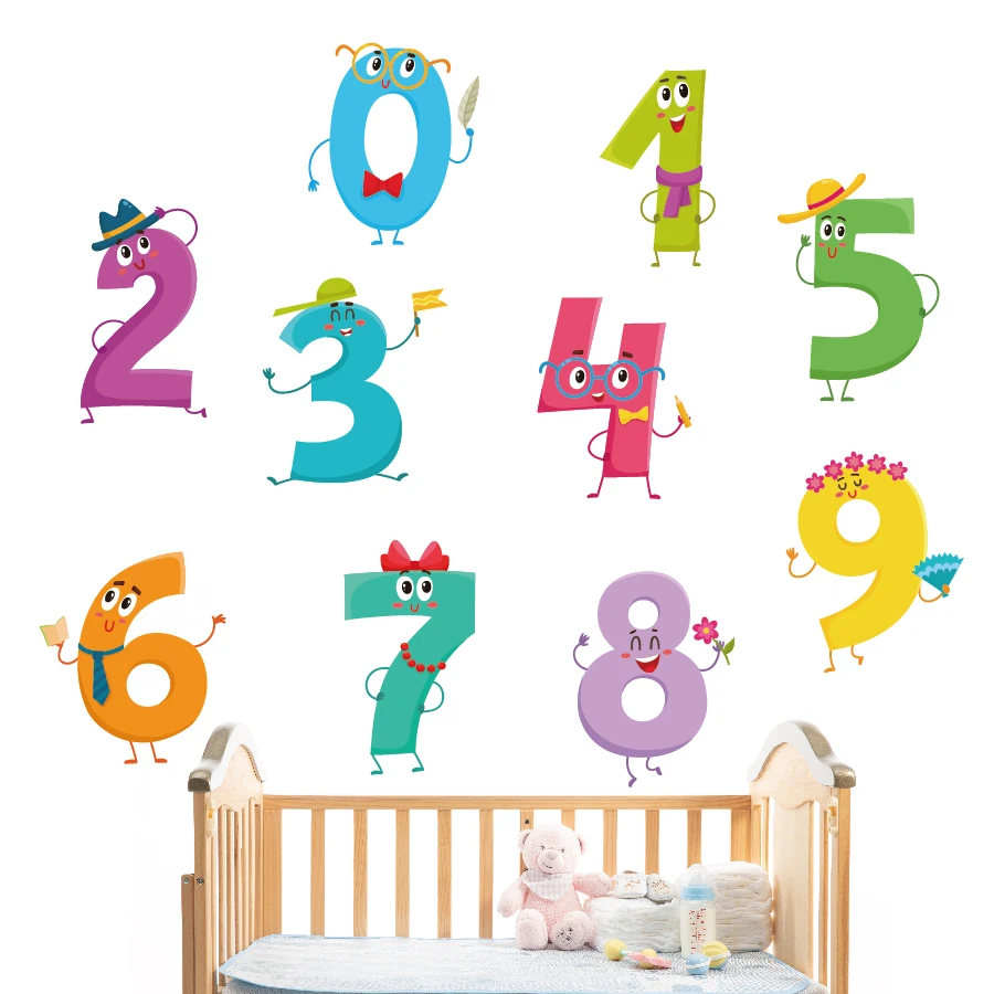 baby room decor removable cute animal 3d numbers buy wall sticker
