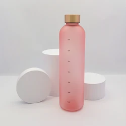 32oz High Quality personalized large capacity BPA Free Time Marker Frosted Plastic Tritan Outdoor Sports Water Bottle