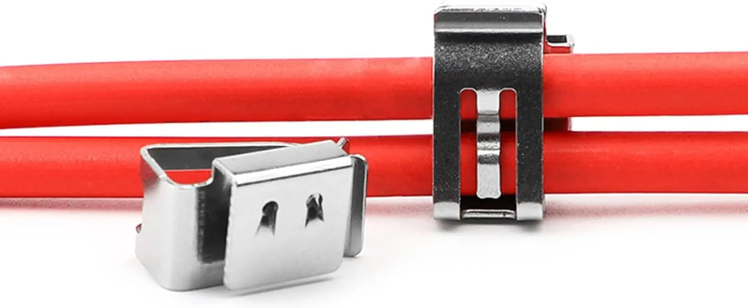 Stainless Steel Solar Panel 90 Degree2x 4/6mm Cable Clip Cable clamp wire  management for Cables on Solar Panel