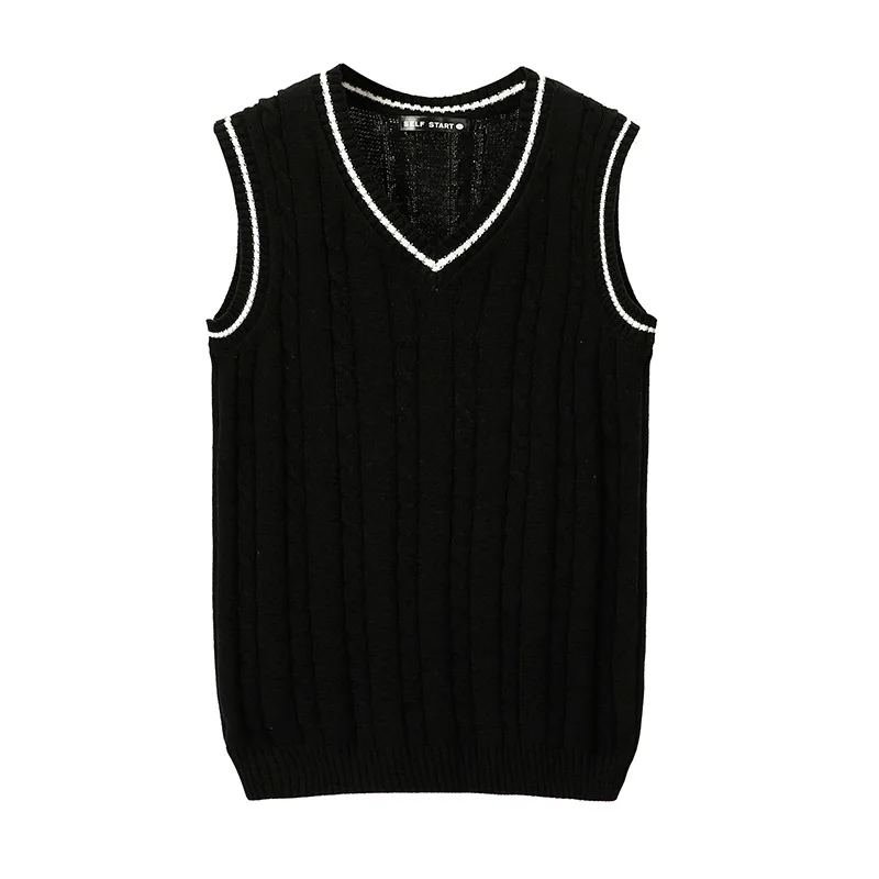 Cotton sleeveless v-neck twisted pullover knitted vest mens knit sweater knit sweater sleeveless men crochet sweater vest mens