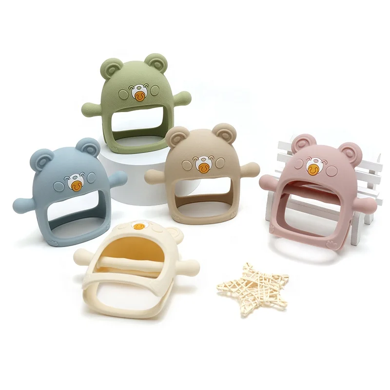 Wholesale Food Grade Autism Kids Anti-dropping  rattles Teething  Chew Toy Baby Wrist Silicone  Teether For Baby