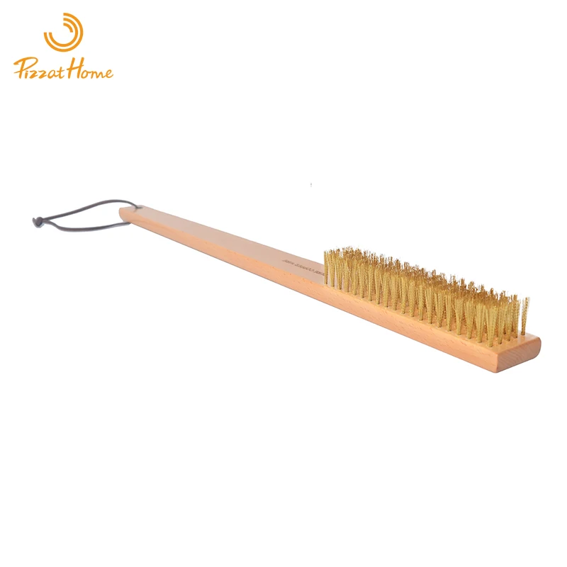 Pizza Oven Copper Brush Bristle Brass Wood Handle Grill Cleaning Oven Small Brush for Small Oven Roccbox Onni Koda