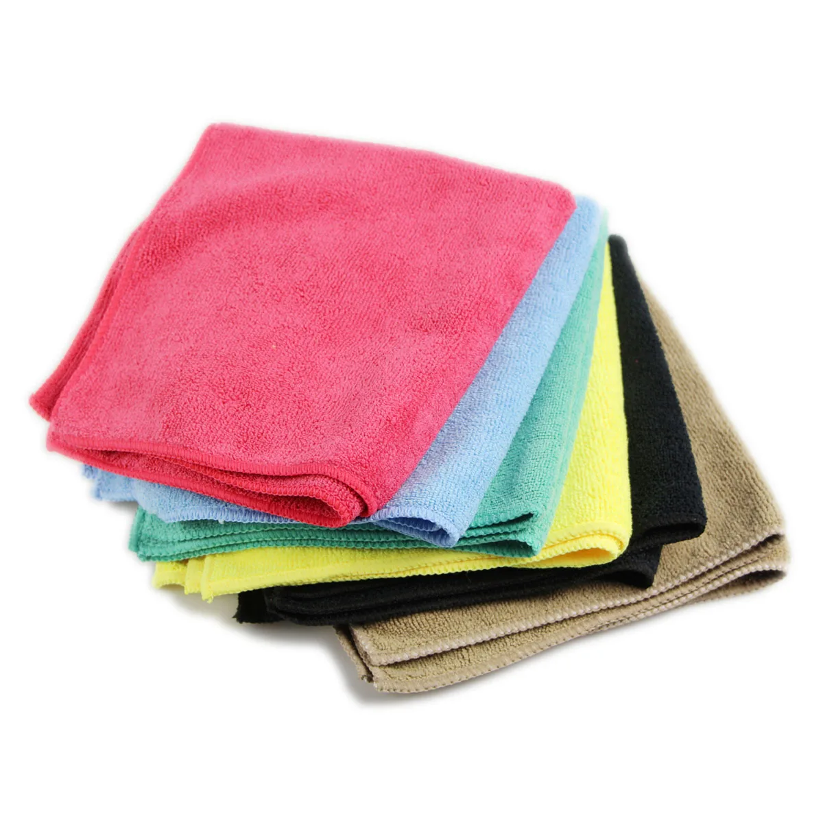 Multi-colors Ultrasonic Cutting Stitch Edge House Cleaning Microfiber Wiping Cleaning Towel