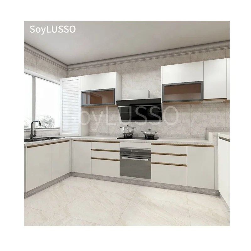 SOYLUSSO Good Price High quality Modern Designs Furniture Lacquer Modular Storage Organizer Kitchen Cabinet Sets