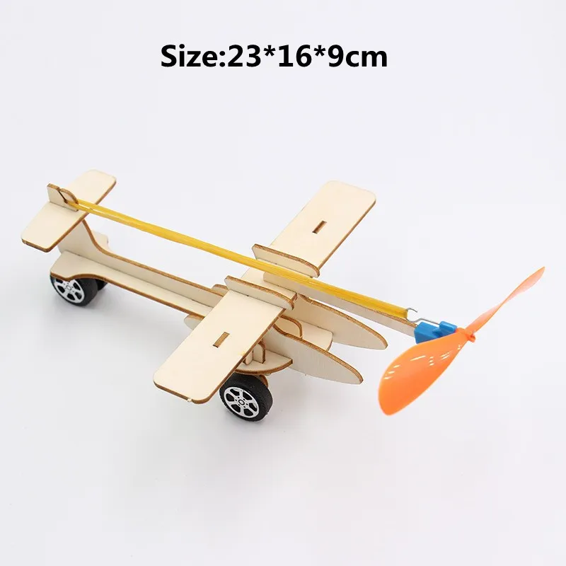 New design wooden diy taxiing aircraft 3D puzzle steam educational handmade toys for kids