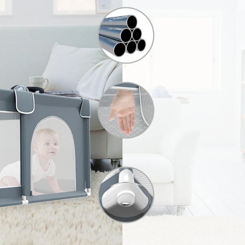 PRODIGY PP007 Baby Playpen with Balls Extra Large Activity Space Indoor Oxford steel safety Open Locker Safe for Toddlers Kids