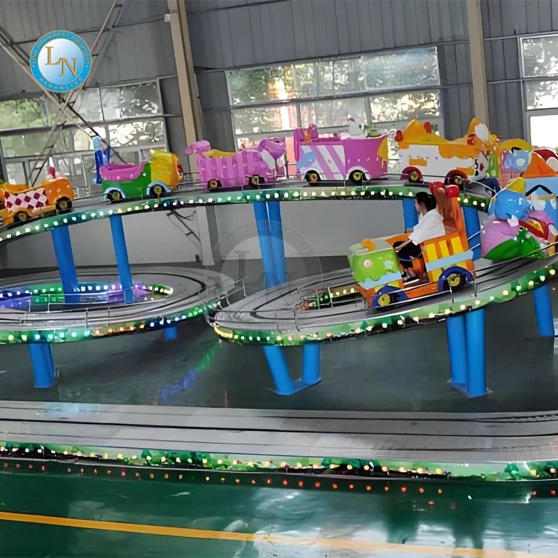 Factory Direct Sale Amusement Machine Carnival Games Facilities Adult And Kids  Electric Track Rail Train Mini Shuttle Bus