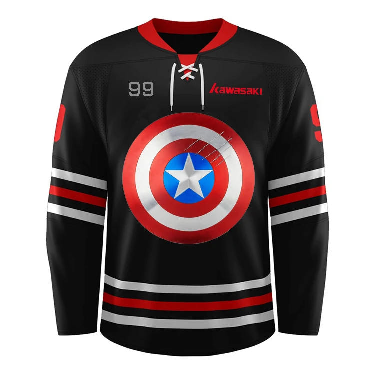 Забавные оптовая продажа сделанные на заказ полная сублимация Чикаго Пустые Трикотажные изделия для хоккея с шайбой