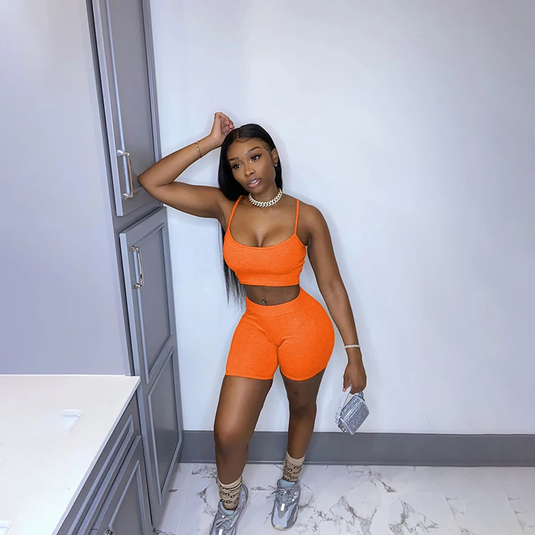 Newly Custom Women Clothing Two Piece Set Casual Women Jogger Set Lounge Fitness Crop Top 2Pcs Outfit Short Sets For Women