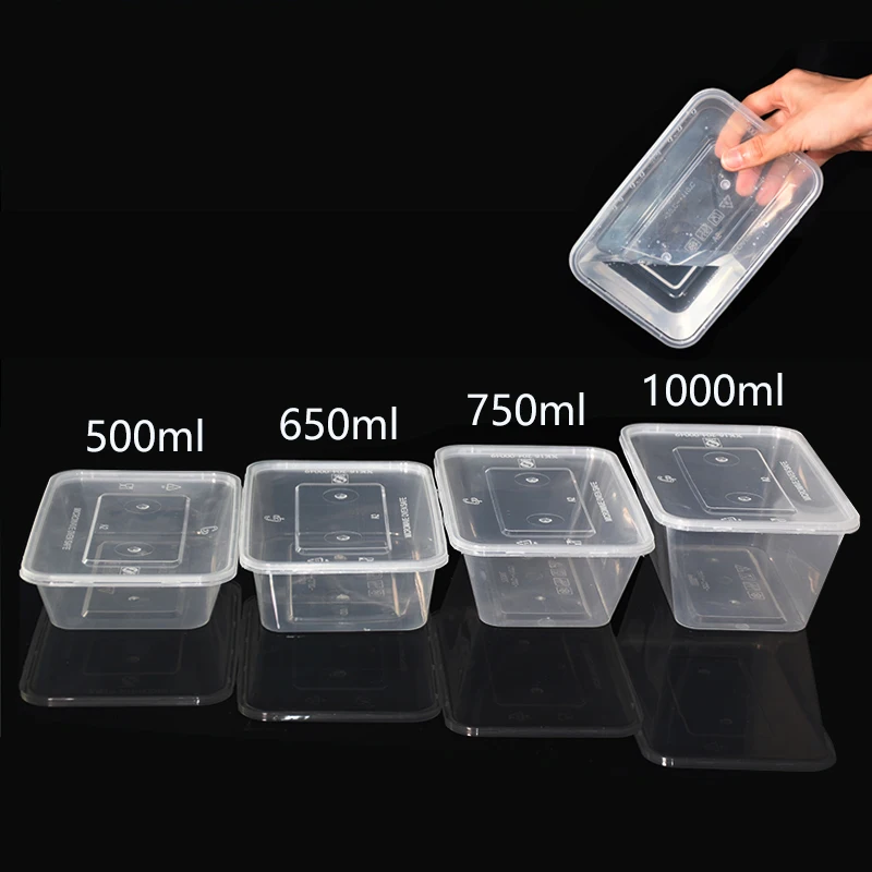 Food Grade Transparent Disposable Microwave Safe Take Away  Food Container Food Packaging Container With Lids