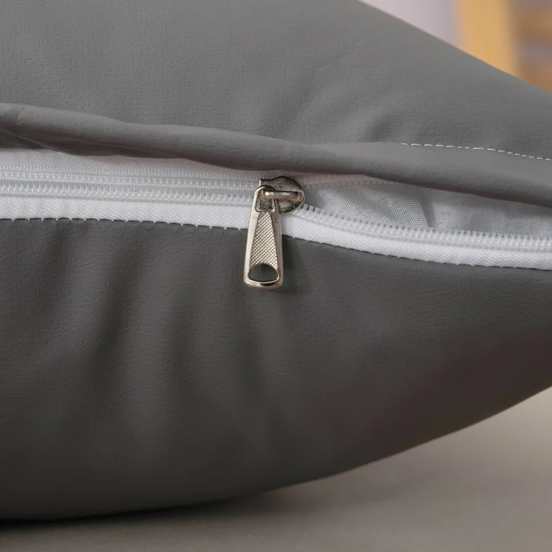 Modern Bedroom Living Room Couch Bed Faux Leather Throw Pillow Home Decorative Solid Color Square Sofa Throw Cushion Pillows