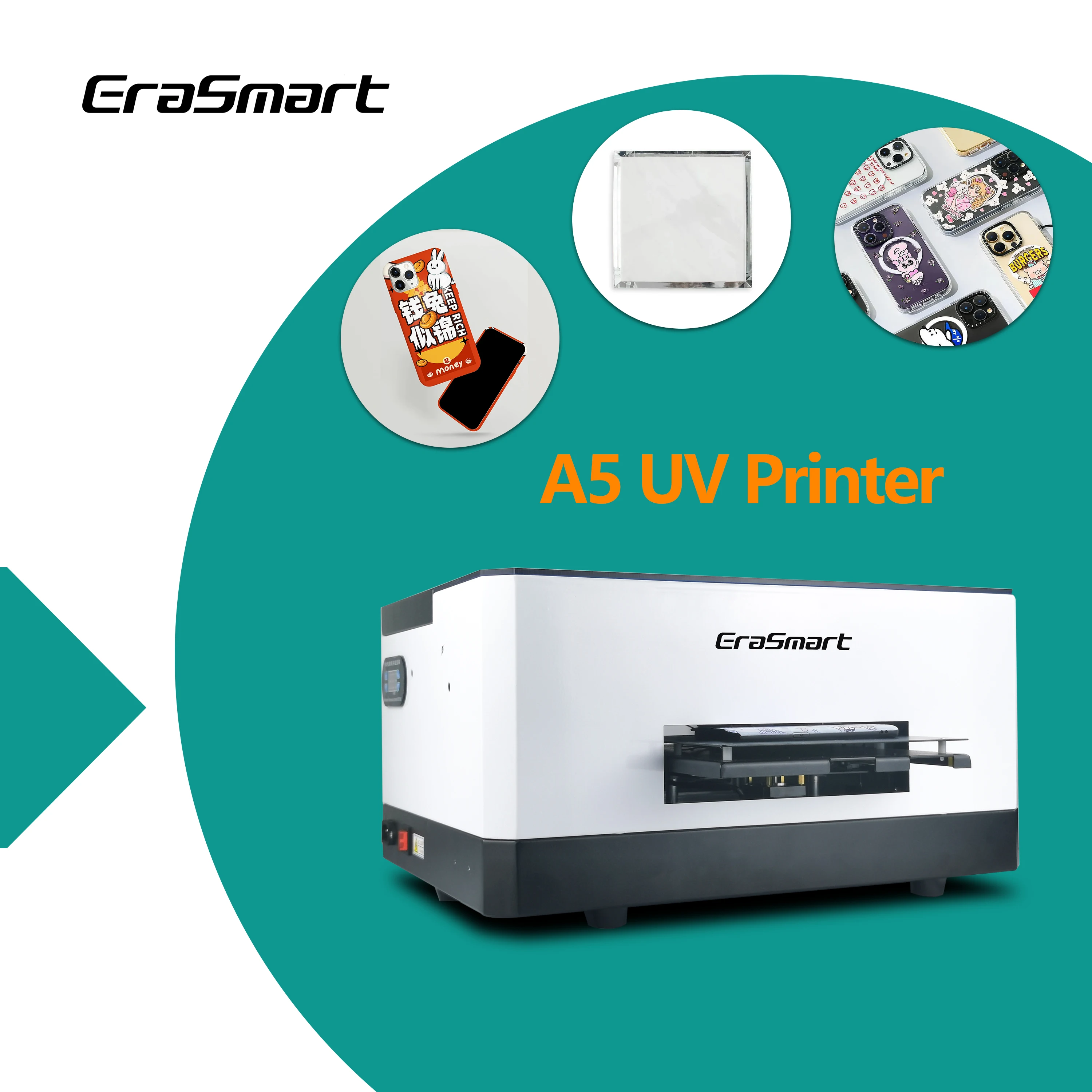 Hot Selling A5 UV Mini Printer  A5 UV Printer for  Phone Case  USB PVC Card Printer 6 Color CISS system with Software