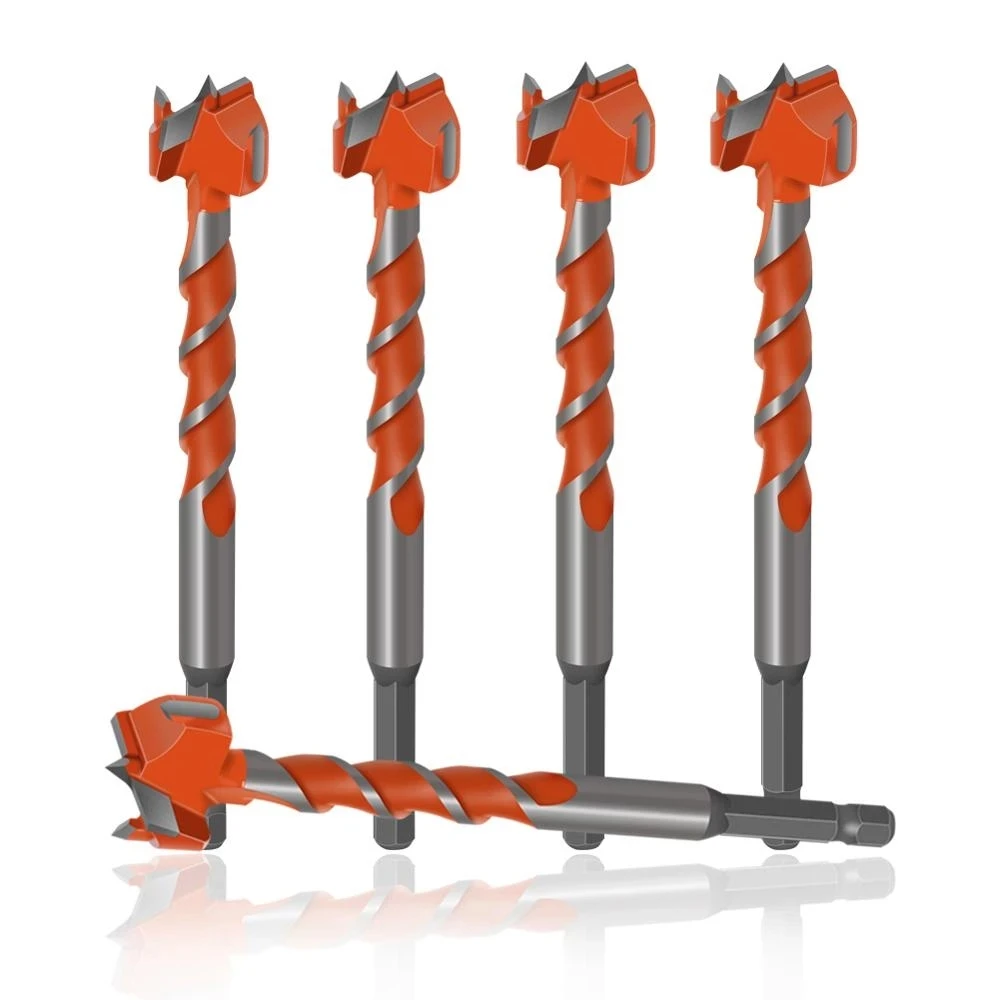 16mm-25mm Longer Forstner Tips Woodworking Hole Saw Cutter Hinge Boring Round Shank Drill Bits