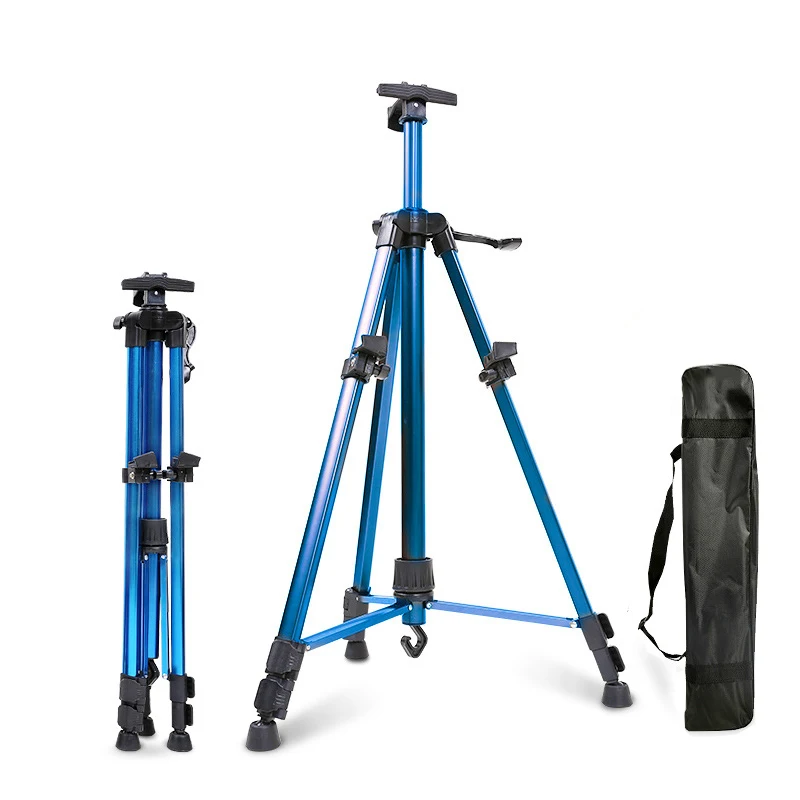 Panwenbo Wholesale Hand-Cranked Folding Easel Portable Colourful Metal Aluminium Easel Sketch Tripod Easel