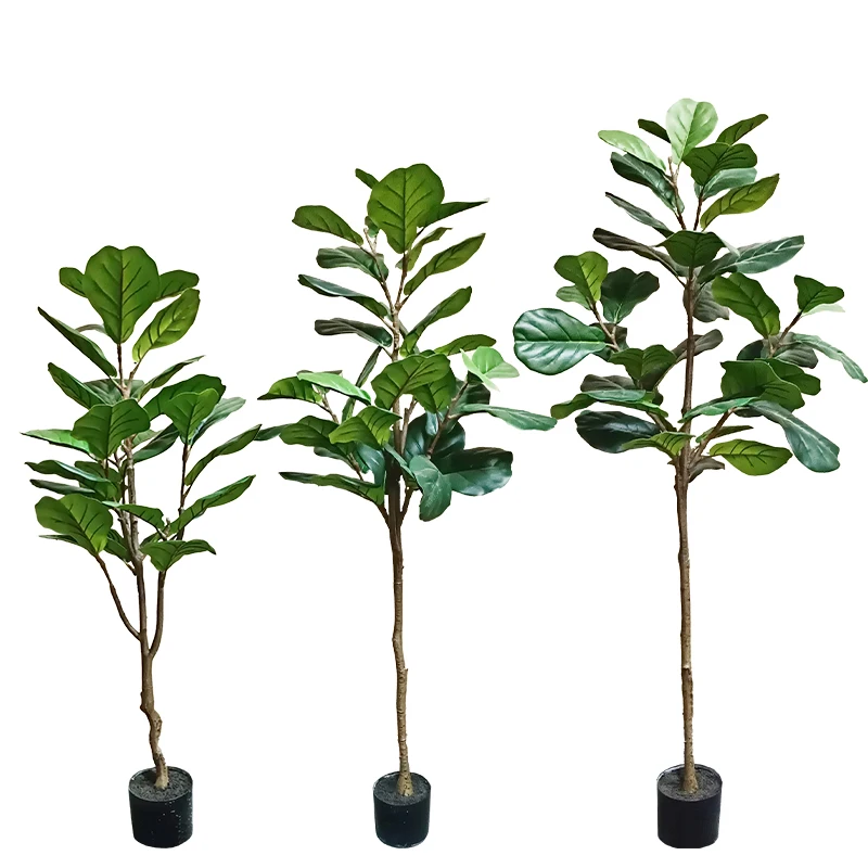 Home Decoration Artificial fiddle tree indoor faux ficus Lyrata plant with pot interior design