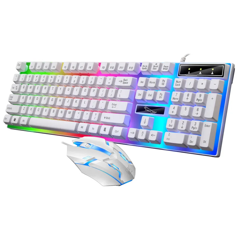 Wired Mouse and Keyboard Set LED Lights Gaming Keyboard and Mouse Combos for Computer Laptop Mouse Gaming Keyboard