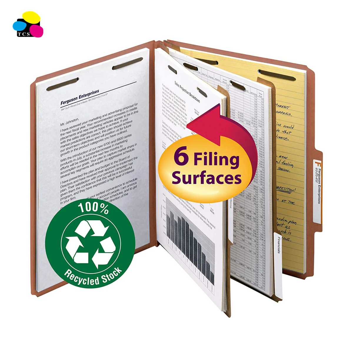 1/3 cut Tab 2 Dividers Dark Red Letter Size Pressboard Classification Folders With Fasteners