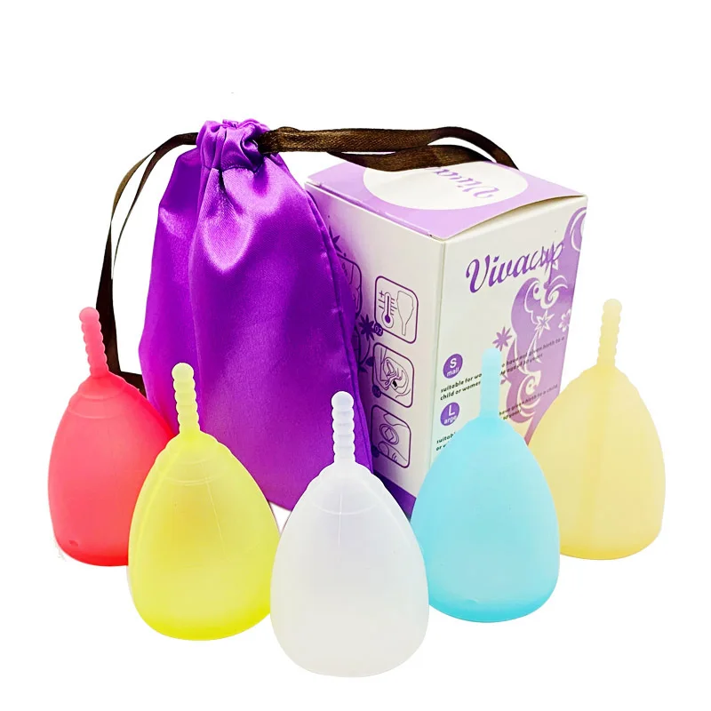 New Design Medical Grade Silicone Menstrual Cup for Women reusable menstrual Health Care Vaginal Cup with box